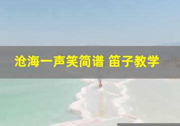 沧海一声笑简谱 笛子教学